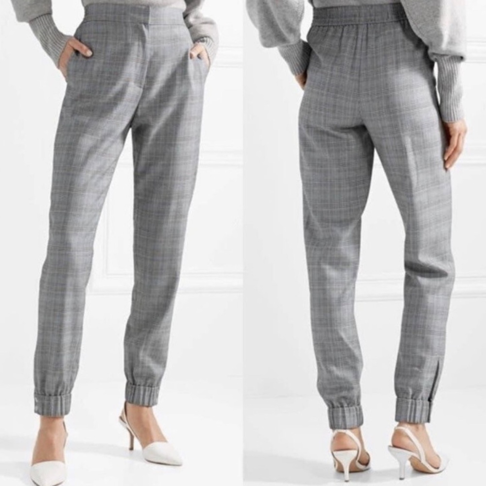 Tibi Black White and Blue Plaid Dress Pants / Joggers size 6